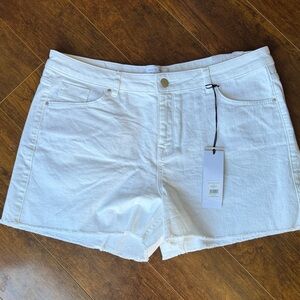 The White Company White Denim High-Rise Jean Shorts